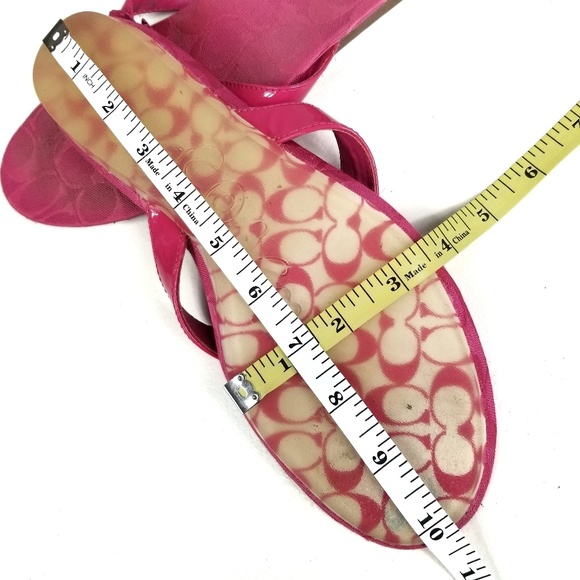 Coach Pink Flower Iconic "C" Flip Flop Sandals 9.5 - Picture 7 of 7
